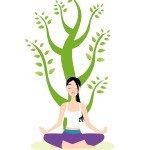 Yoga Meditation on white background vector illustration